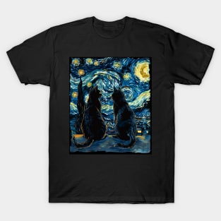 Cat Starry Night Constellation T-Shirt